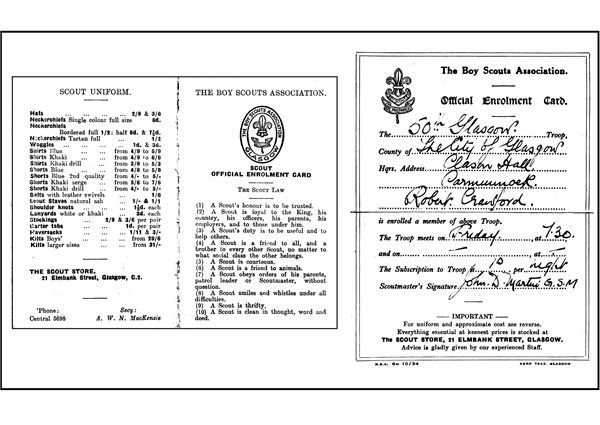 Boy Scout card Bob Crawford