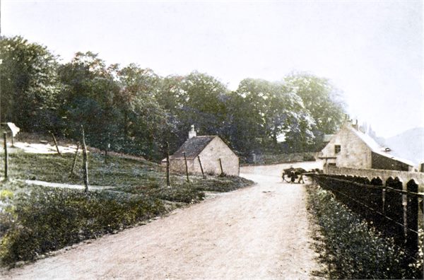 View down Cathkin Rd. to Waterside Rd. Toll house on the left