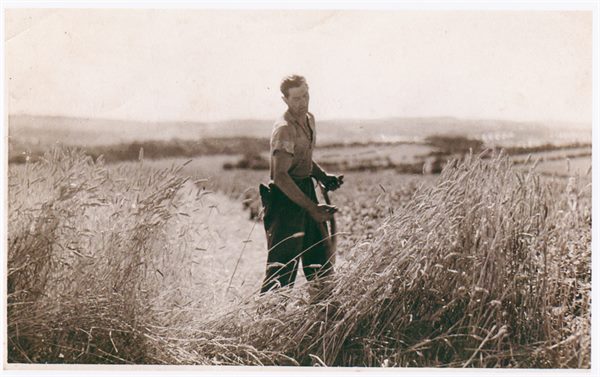 Paul Winkler scything at Windlaw