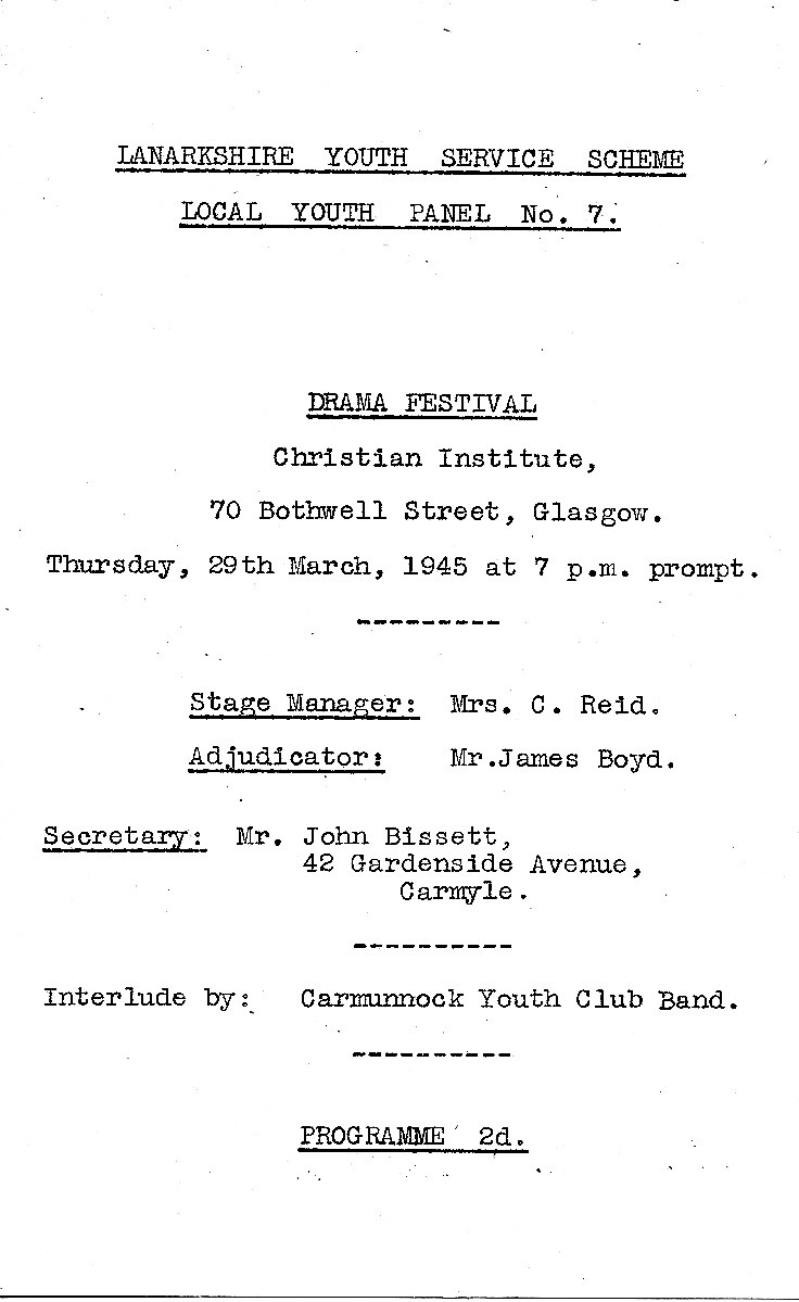 Lanarkshire Youth Service Scheme 1945