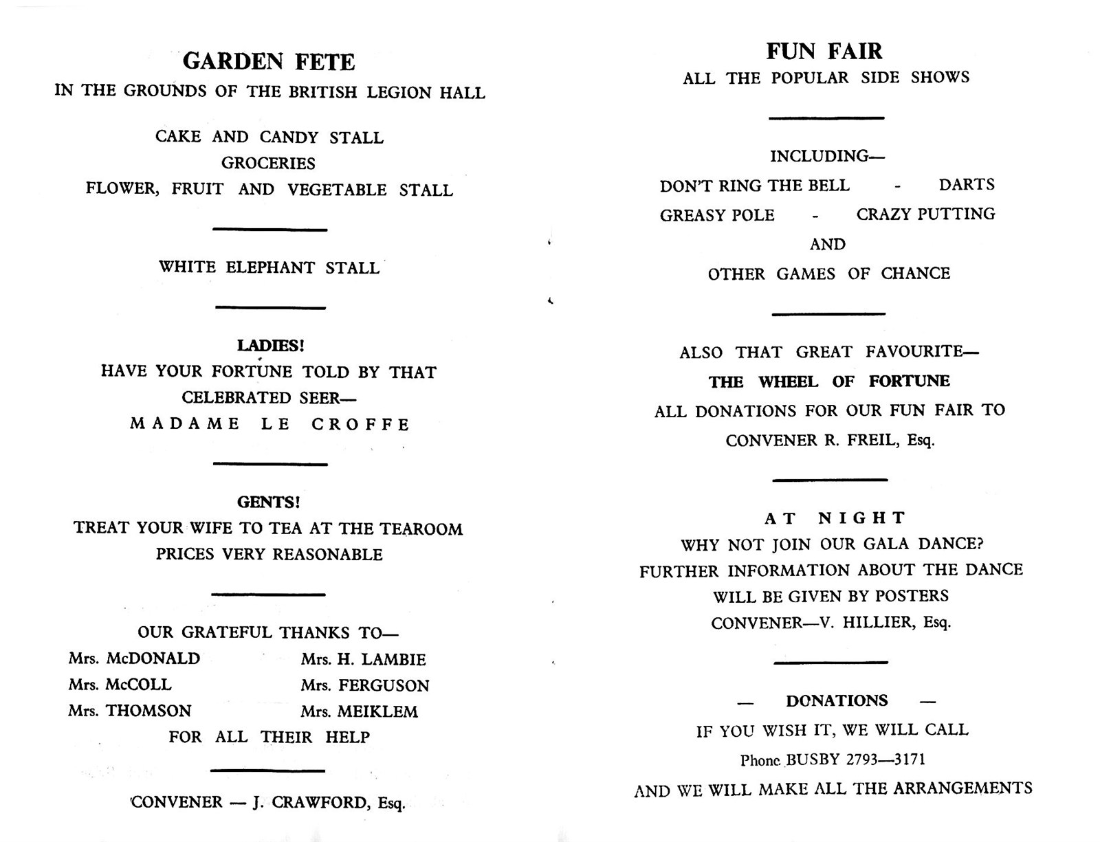 British Legion Gala Day Sports Day and Fete