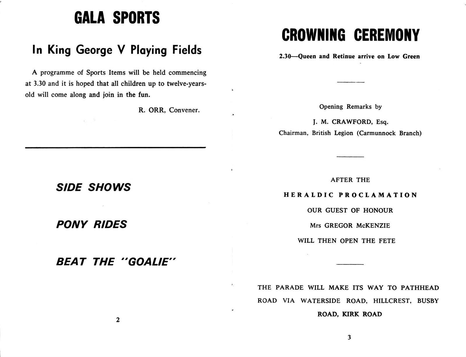 British Legion Gala Day Sports Day and Fete 1966