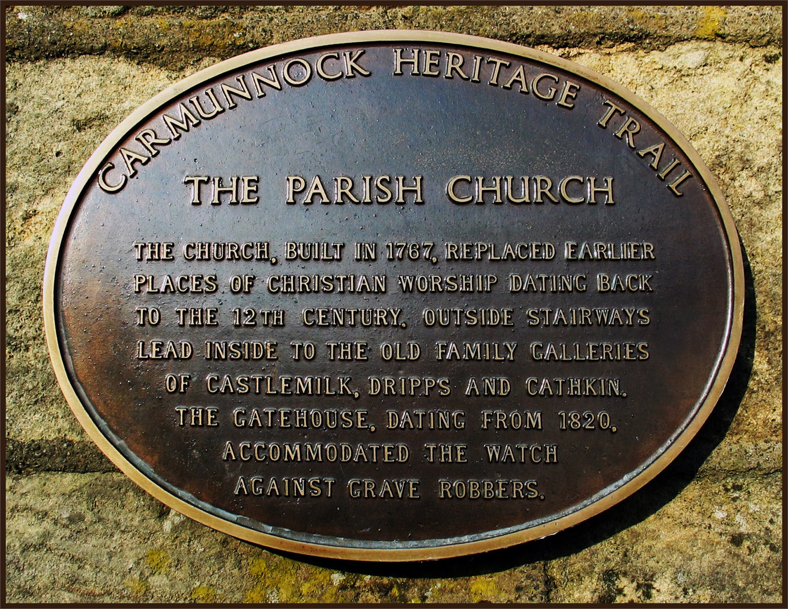 Carmunnock Church Heritage plaque